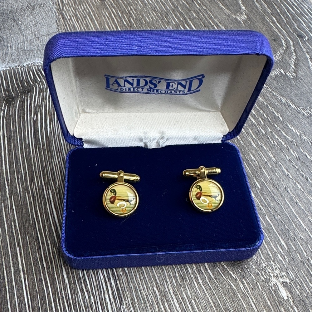 Lands' End Gold and Multicolor Cufflinks